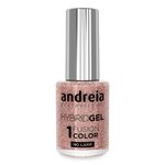 Andreia Professional Hybrid-Fusion Color Gel Nagellak-I Do!- ID1 Roze, zilver en goud glitter. 10.5ml