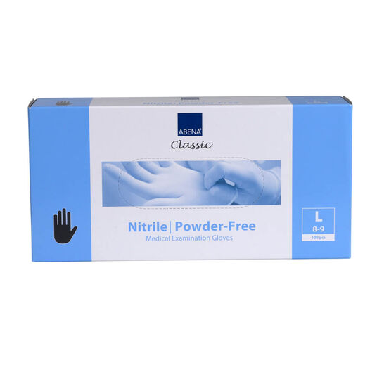 Abena Classic handschoen nitril poedervrij zwart L 100pcs