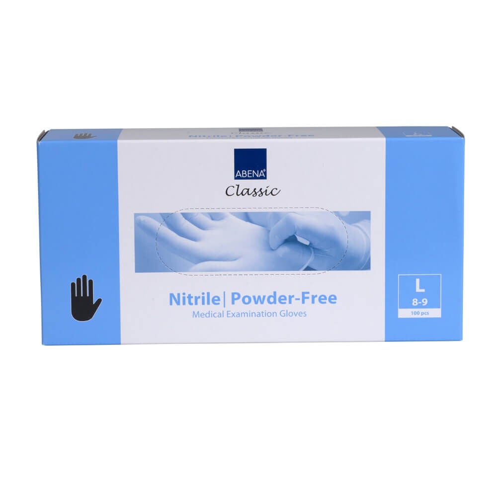 Abena Classic handschoen nitril poedervrij zwart L 100pcs Abena Classic handschoen nitril poedervrij zwart L 100pcs