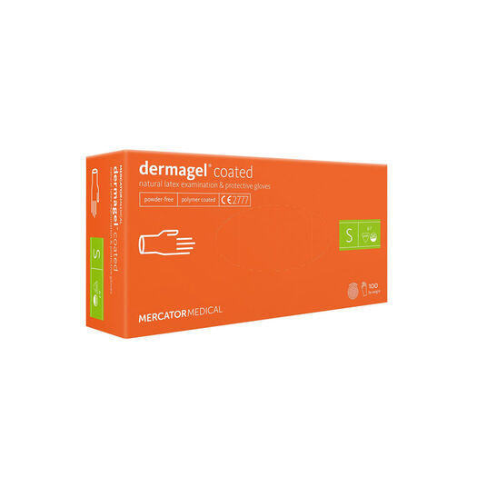 Mercator Niet-steriele witte latexhandschoenen dermagel coated ongepoederd Klein 100 stuks