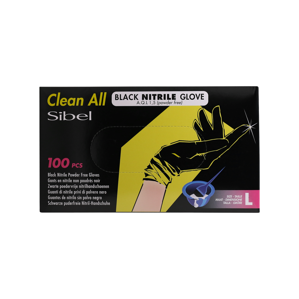 Clean All Nitrile Handschoenen L Zwart x100