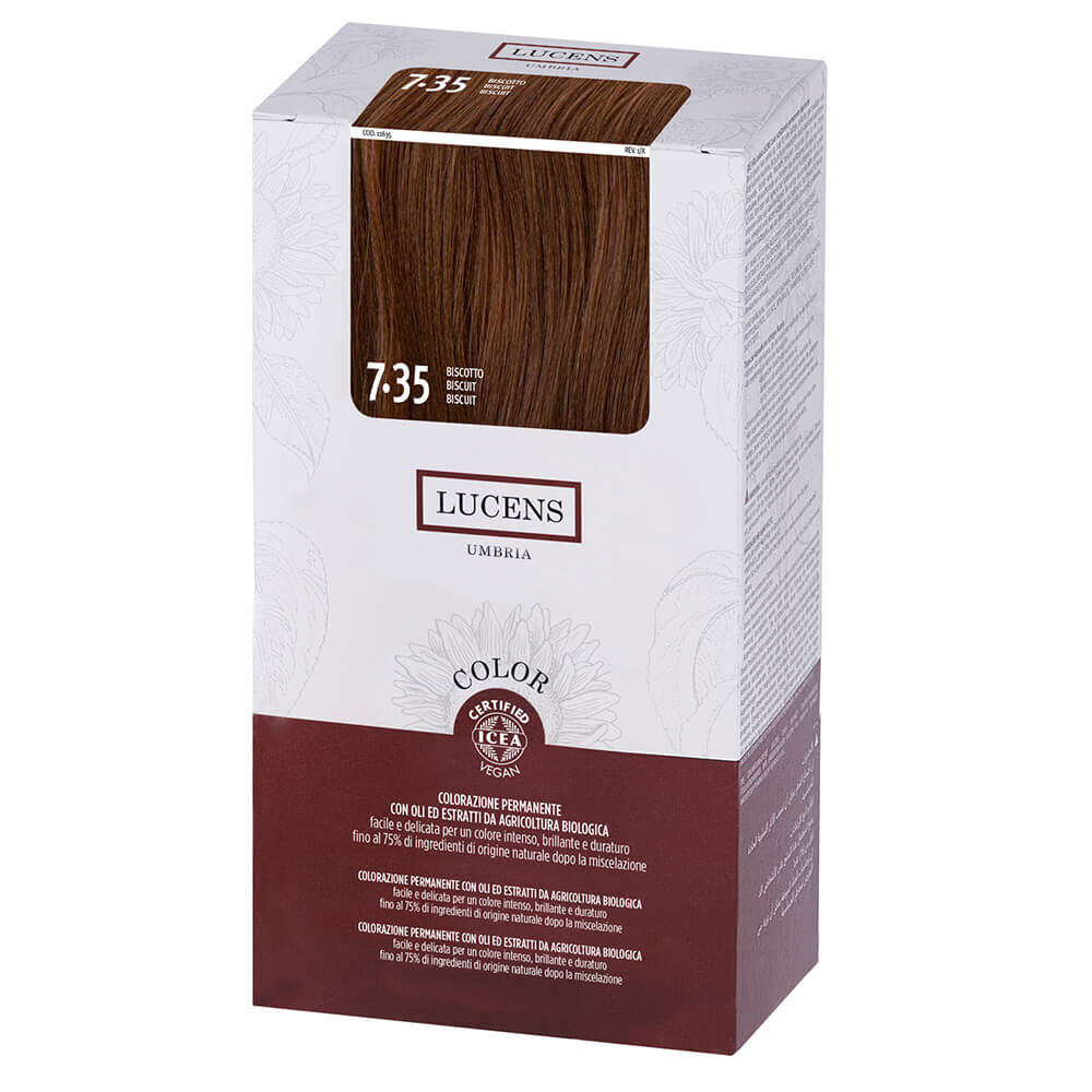 Lucens Permanent Hair Color Kit 7.35 Biscotto