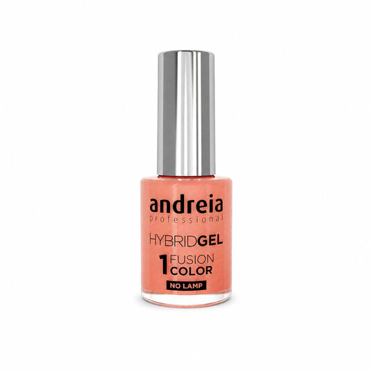 Andreia Professional Hybrid Gel Charmed Collectie H91 Koraal met Zachte Gouden Glitters 10.5ml