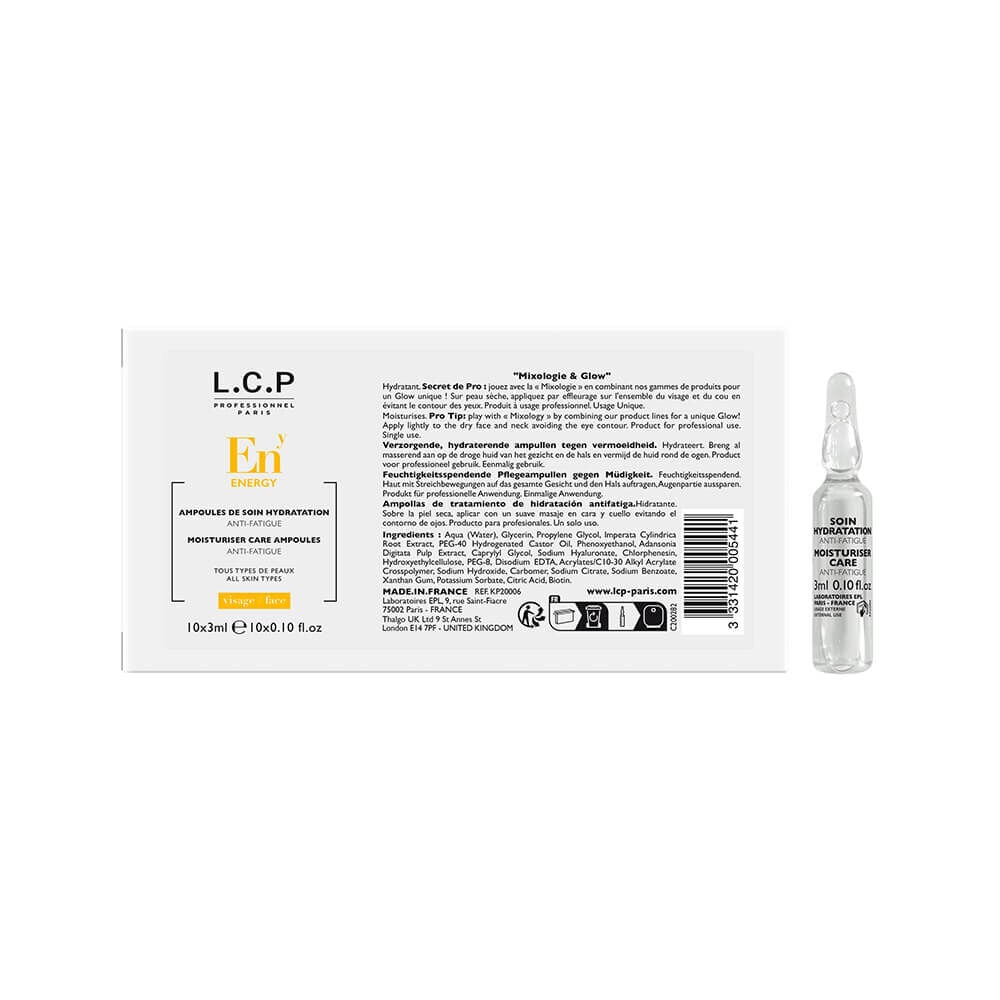 L.C.P Professionnel Energy Verzorgende, hydraterende ampullen tegen vermoeidheid 3ml L.C.P Professionnel Energy Verzorgende, hydraterende ampullen tegen vermoeidheid 3ml
