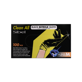 Clean All Nitrile Handschoenen M Zwart x100