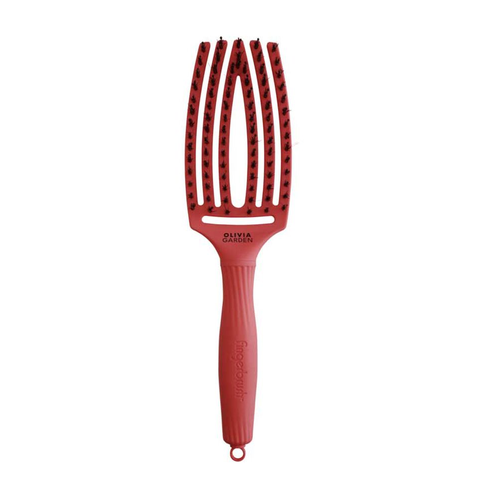 Olivia Garden Fingerbrush Care I'm Perfection Iconic Zwijnenhaar en Nylon Rode Vertrouwen