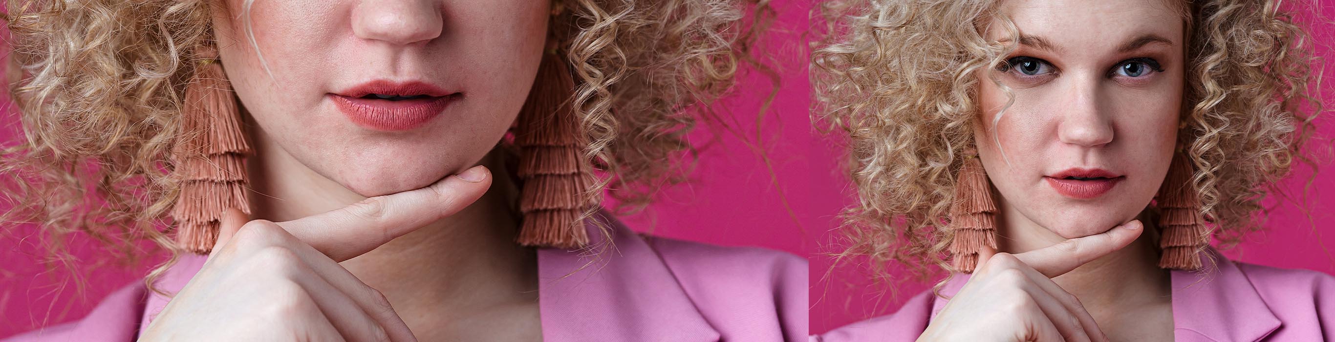 Blond krullend haar