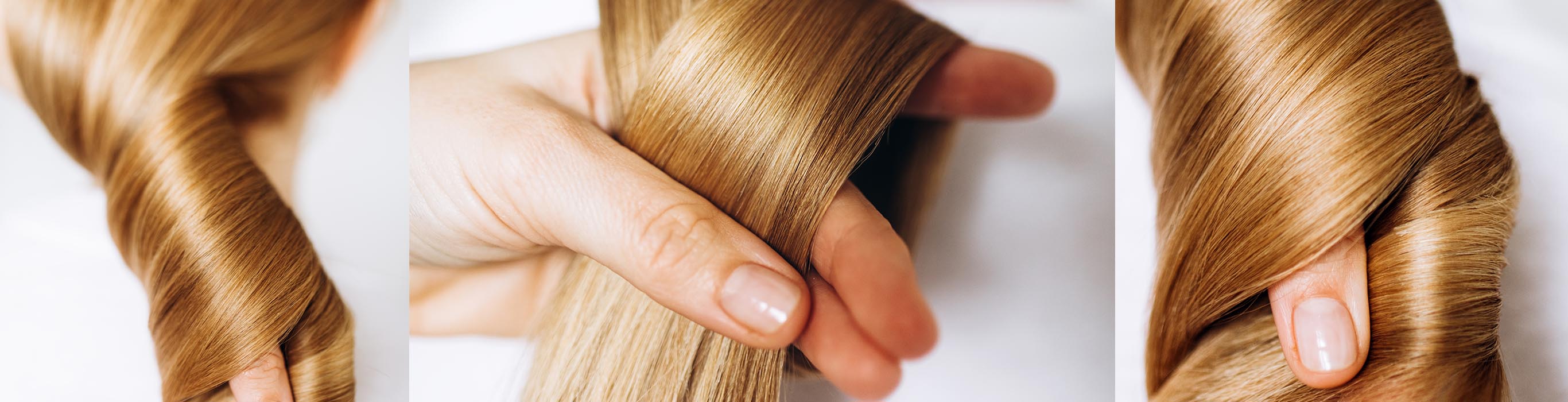 sectie met lang blond haar