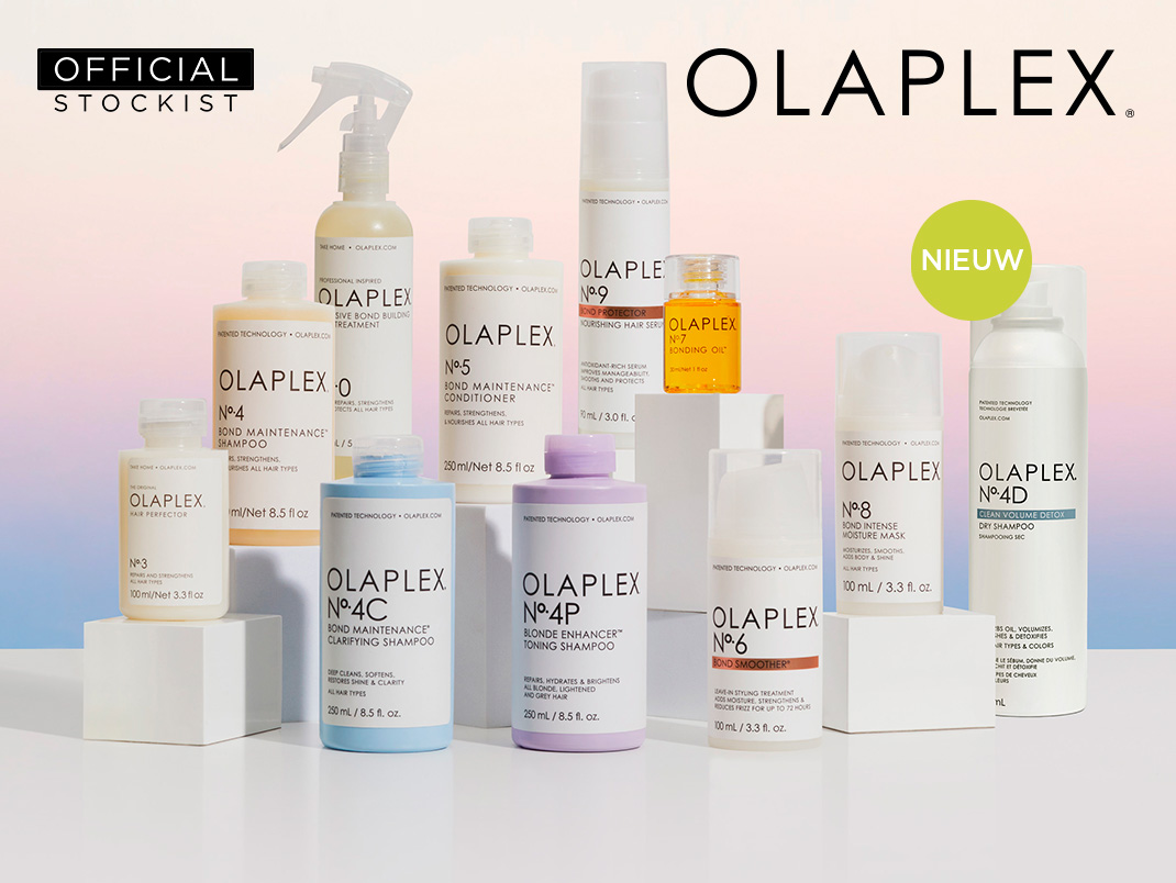 Ontdek OLAPLEX! Herstelt je haar van binnenuit. Van krullend tot steil haar, OLAPLEX is geschikt en heilzaam voor alle haartypes.